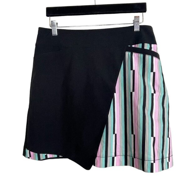 Annika Cutter & Buck Golf Skort Skirt Faux Wrap Size 10 Black‎ Color Block - Picture 1 of 8